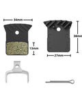 Road Bike Disc Brake Pads Kit With Spring And Pin For Consistent Stopping On Road Rides Resin And Metal Construction With Stainless Steel Support Durable Spares For Daily Rides And Routine Maintenance, 34x38mm pads