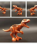 T-Rex figure from 20 Piece Dino Figures Set For Jurassic World Building Blocks with moving parts, made of ABS plastic.