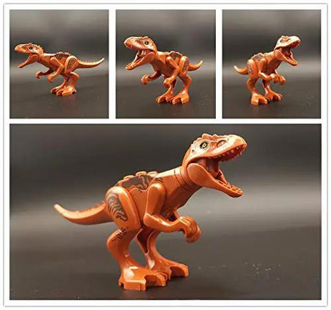 T-Rex figure from 20 Piece Dino Figures Set For Jurassic World Building Blocks with moving parts, made of ABS plastic.