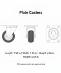 Heavy Duty Swivel Plate Caster Wheel With Solid Metal Mounting Bracket dimensions 2.95x1.26x4.06 inches, 0.84 lb, designed for hand trucks.