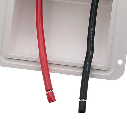 Double Cable Solar Cable Entry Gland for Roofs and Decks, ABS housing, 10AWG red and black wires