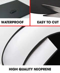 Neoprene Sponge Foam Roll 15x60 Inch 0.0625 Inch Thick with adhesive backing illustration; waterproof, easy to cut.
