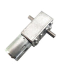 12V DC Worm Gear Motor With Dual Output Shafts Dope Torque, JGY370, steel casing, close-up view
