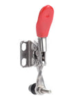 Rock Solid 304 Stainless Steel Toggle Clamp Kit With Snappy Quick Release Action For Welding Jigs And Woodworking Fixtures featuring red handle.
