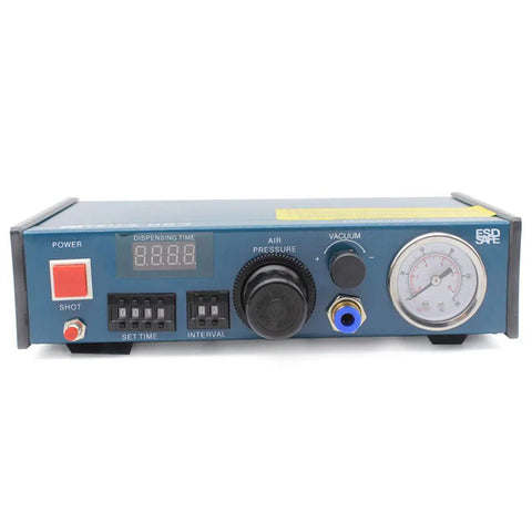 Auto Glue Dispenser With Digital Display 110V showing control panel, dials, and digital readout, Model 983 for precise drops per cycle