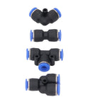 Jiawu 40 Piece Push To Connect Pneumatic Fitting Kit With Splitters Elbows Tees And Straight Connectors For Air Tubing Projects Versatile All Inclusive Toolset Perfect For Any DIY Job, black plastic elbow tee fittings