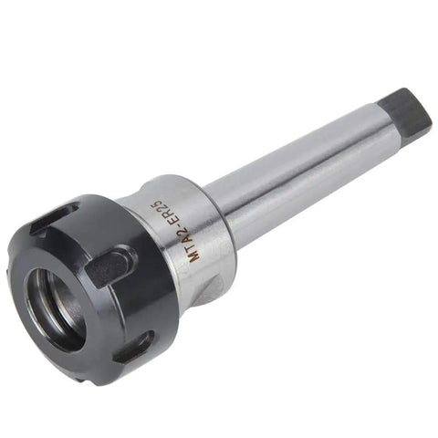 Beefy High Speed Steel Collet Chuck Holder MTA2 ER25 CNC Lathe Spindle Shank With 1mm To 16mm Clamping Range ER25 Taper Tooling System For Milling Machines Lathes And Tables, MTA2 ER25 holder