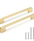 10 Pack 7 Inch Brushed Gold Cabinet Pulls Zinc Alloy Handles For Kitchen Cabinets And Dressers with included screws