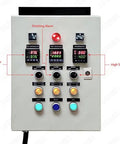 Powder Coating Oven Control Panel With Light And Fan Control 240V 75A 18000W Heavy Duty Wall Mount with dual PID controllers