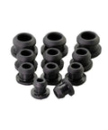10 Piece Silicone Rubber Snap On Hole Plugs With O Ring Set Assorted Black White Transparent Caps For Pipes Machinery Auto Food Processing Temperature Range Minus 40C To 250C Pro Grade Tough Seals Kit, black silicone plugs