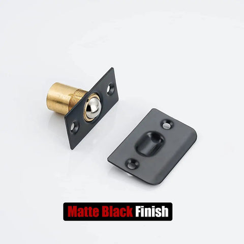 Stainless Steel Closet Door Ball Catch Hardware 2 Pack Adjustable with Strike Plate Black Finish Rustproof All Metal Built To Last