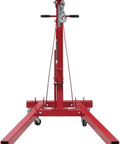 Zero Hassle 4000 Lbs Hydraulic Engine Hoist Shop Crane front view showing folding frame and reinforced boom for garage use.