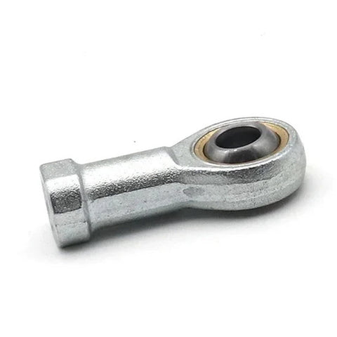 Close-up of 8mm female metric threaded rod end bearing, right hand ball joint for smooth steering repairs.