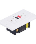 Pro Grade GFCI Smart Ground Fault Protection Socket For Indoor Outdoor Use Rock Solid Overvoltage Protection Auto Blocks Shock Hazard Fast Super Easy Install Plus Hardware For Reliable AC120V Power Safety, white 15 Amp GFCI receptacle.
