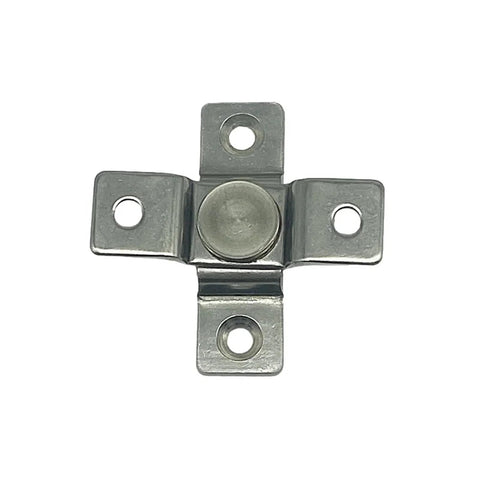 304 stainless steel torque hinge mounting plate, cross-shaped with four mounting holes and center pivot