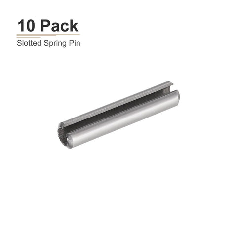 8mm By 40mm Slotted Spring Pin 10 Pack Stainless Steel 304 Dowel Roll Pin for Home Workshop Machines Durable Tension Pin Silver
