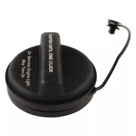 Chevrolet Buick Gas Cap Replacement GT364 95292260 close-up view, black plastic material with tether, fits various GM models