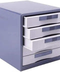 Secure Gray File Cabinet With Lock For Home Office Boss Level Space Saving Desk Drawer Organizer with open drawers