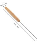 Worm Threader Tool For Fishing Bait With Stainless Steel Needle And Wood Handle No Fuss Portable Bait Rigging Needle For Freshwater And Outdoor Fishing Easy Threading For Carp And Worm Bait, 20cm wood handle