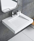 Fresh Modern White Vessel Sink Built Tough From Premium Engineered Stone For A Top Tier Bathroom Remodel With Seamless Over Counter Design.