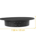 Smooth Rotating Jewelry Display Stand With Adjustable Speed Motorized Turntable For Retail Store Showcase And Product Photography Features black base and USB connectivity.