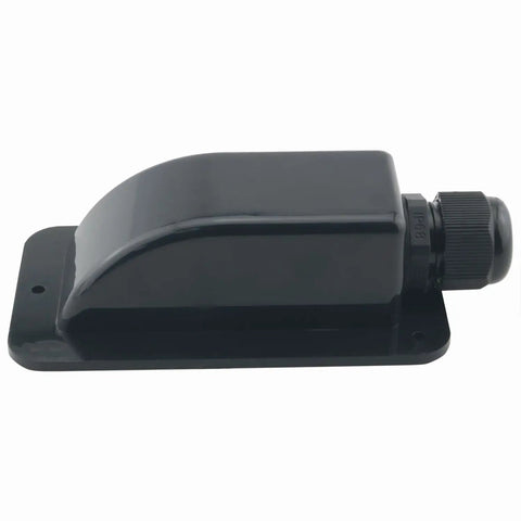Side view of Weatherproof ABS Solar Rugged All Terrain Tough Cable Entry Gland Bent Connector for Caravan RV Marine Boat Yacht IP68