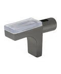Multipurpose Zinc Alloy Shelf Supports For Glass And Wood Shelves, close-up of single bracket with clear top