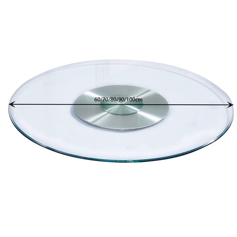 Tempered Glass Lazy Susan Turntable With Sturdy Aluminum Base And Built In Steel Bearings For Smooth Rotation, various sizes shown