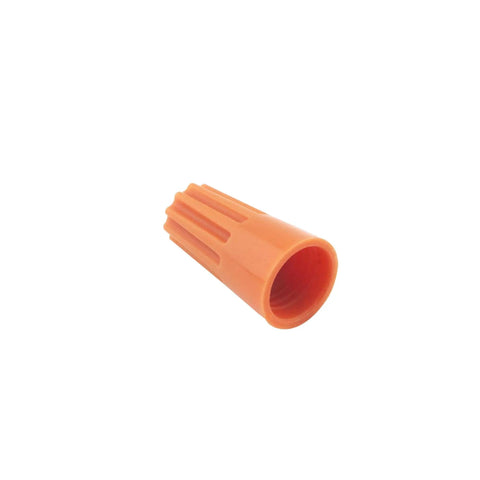 Close-up of an orange insulated wire cap from the 700 Piece Electrical Wire Connectors Kit With Easy Screw In Nuts And Springs