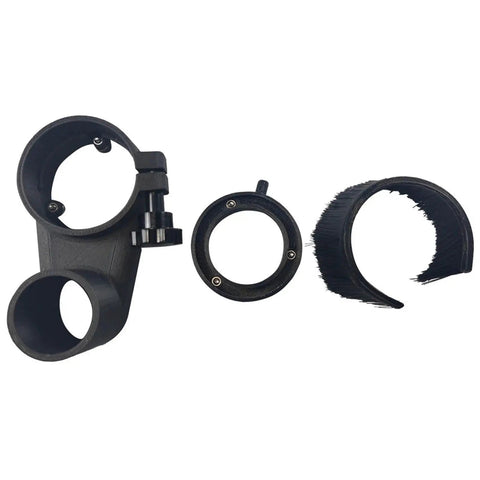 Pro Grade Cnc Spindle Dust Shields Featuring Tough Detachable Bristles That Mop Up Nasty Sawdust Like A Champ While Locking In Motor Life For Your 300W And 500W Router Machines, includes three parts.