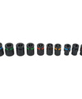 Must Have 10 Pc Chrome Vanadium Impact Socket Set for Heavy Duty Jobs with Swivel Heads Plus 96 Inch Extension Bar And Full Size Drive Ranging From 10mm To 24mm For Every Garage Task, 10-piece color-coded sockets