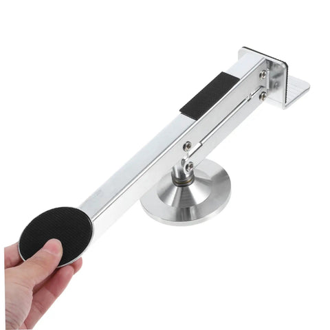 Multi Function Door Lifter Tool For Drywall Panels And Door Installation Help Heavy Duty Board Raiser showing robust steel design with grip rubber pads.