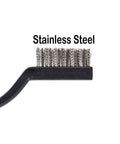 Close-up of stainless bristles on the 30 Piece Mini Stainless Steel Wire Brush Set With Curved Handle Masonry Scrubbers