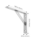 2 Pack Heavy Duty L Shaped Shelf Brackets Wall Mounts With Thick Diagonal Brace Stainless Steel Silver Finish For Wood Shelves Ideal For Garage Or Workshop Storage And Floating Shelves Built To Last Rust Resistant Triangular Support