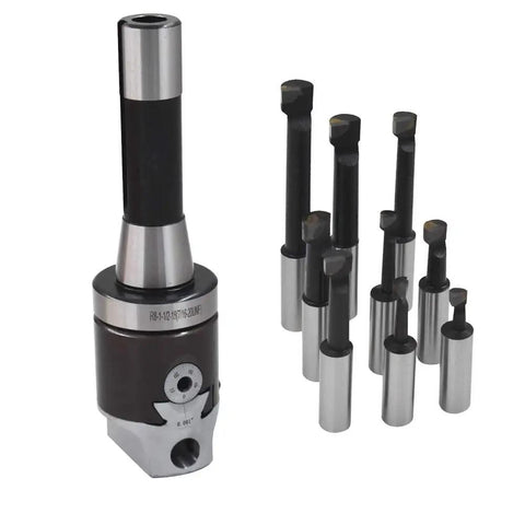 Built Tough Two Inch Boring Head Kit With R8 Shank And Nine Piece Half Inch Carbide Boring Bar Set For Precision Milling Gears That Rolls Sweet And Delivers Knockout Accuracy Shop Wide