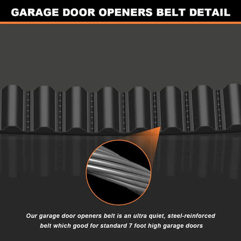 Heavy Duty Garage Door Drive Belt Replacement 308 Inch Long With 20 Grooves Per 6 Inches Fits 10 Ft High Doors Smooth Operation For Chamberlain Craftsman And Some LiftMaster Openers Built To Last Belt System For Reliable Opening Easy Install