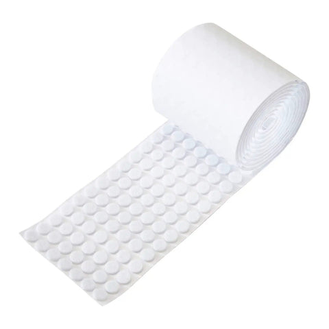 Roll of 168 pack heavy duty self adhesive felt pads three eighths inch diameter round white furniture and cabinet bumpers one eighth inch thick