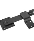 Heavy Duty Double Gate Latch For Sliding Barn Doors With Self Drilling Screws, black metal flip lock hardware for secure outdoor privacy.