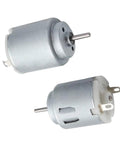 5 Pack 1-6V DC Mini Motors For RC Boats And Planes Dope Do It Yourself Hobby Kit 5000-20000RPM 21mm Diameter By 25mm Length 2mm Shaft Low Noise High-Performance Micro Motors For DIY Projects, showing two micro motors with 2mm shafts.