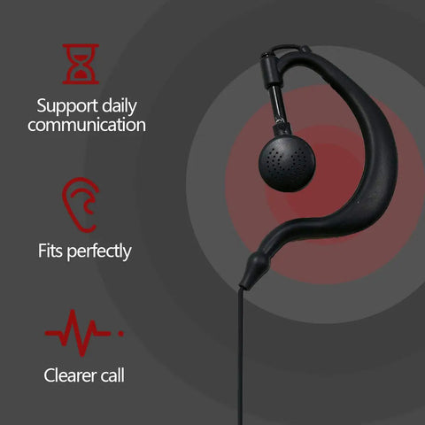 Two Way Radio Earpiece Headset For UV Series Walkie Talkies With K Port Earphone And Microphone PTT Button Clip 360 Degree Rotatable