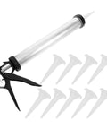Heavy Duty Metal Caulk Applicator With Thick Steel Rod For Concrete Seams And Tile Grout Lines Smooth Squeeze Sealant Gun with nozzles.