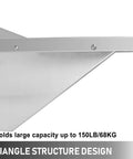 Stainless Steel Wall Mount Shelf 12x24 Inches Heavy Duty Kitchen Utility Rack Space Saver with triangle structure design
