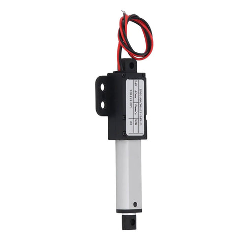 Mini Electric Linear Actuator Delivering Knockout Fifty Newtons Of Thrust With Slick Forty Millimeter Stroke side view with wires