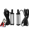 Heavy Duty 12V Stainless Steel Transfer Pump For Fuel Water Oil And Kerosene With Switch Perfect Car Tool To Move Automotive Fluids Using Cigarette Lighter Adapter with cables and alligator clips.