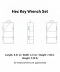 Snag This 9 Piece Hex Key Wrench Set For Quick Furniture Assembly And Gear Repair, Featuring A Tough PVC Case With Secure Lock Buckle To Keep Every Size Tool Safe And Organized For Any DIY Project Or Professional Job Site Hustle, case dimensions shown