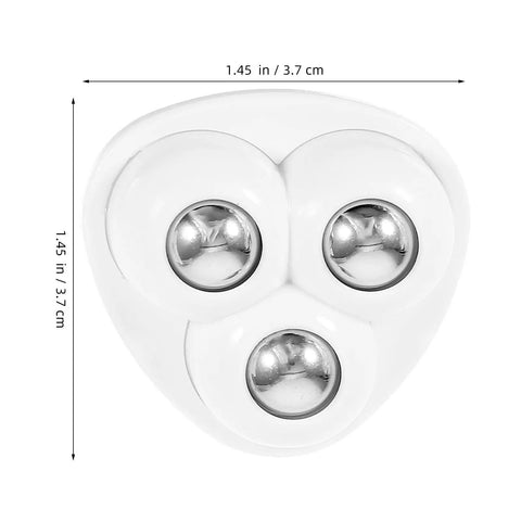 12pcs Furniture Caster Wheels Self Adhesive 360 Degree Swivel white mini wheels with silver balls, 1.45 inches size, easy installation.