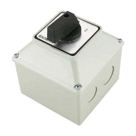 Three Phase Rotary Changeover Switch 40A 660V With 12 Terminal Universal Cam Selector Waterproof Exterior Box Manual Transfer Switch
