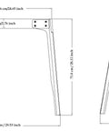 Diagram of Industrial A Shaped Table Leg Bracket Black For Computer Desk Coffee Table Kitchen Dining Tables Cast Iron 28x29.5 Inch