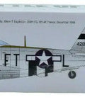 Box artwork showing side views of P47D Battle Of The Bulge 1 To 72 Scale Plastic Model Airplane Kit With Roughly 6 Inch Wingspan.