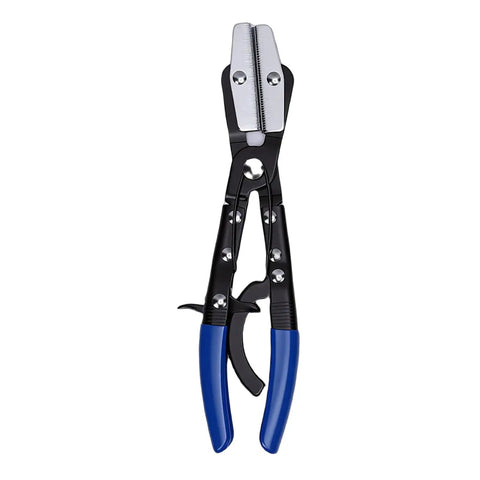 Get Your Garage Boss Ready With This Kickass Metal Rubber Fuel Line Clamp Pliers Set Featuring Eight And Ten Inch Automotive Hose Stopper Tools For Leaking Pipe Fixes That Stop Water In Their Tracks Without Missing A Beat, blue-handled steel clamp